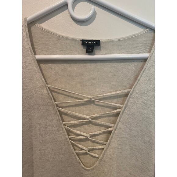 Torrid oatmeal Lattice Sweatshirt Dress - Picture 4 of 4